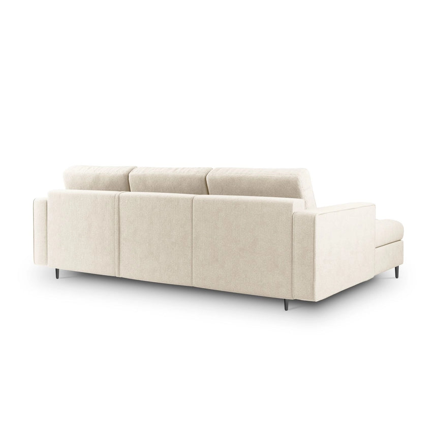Aspen 5-Sitzer Ecksofa mit Schlaffunktion und Stauraum, Linke Seite, aus Strukturierter Stoff in Hellbeige (Positano 02), 240x175x96 cm von Cosmopolitan Design – Bild 3