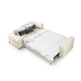 Aspen 5-Sitzer Ecksofa mit Schlaffunktion und Stauraum, Linke Seite, aus Strukturierter Stoff in Hellbeige (Positano 02), 240x175x96 cm von Cosmopolitan Design – Bild 4
