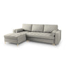Aspen 5-Sitzer Ecksofa mit Schlaffunktion und Stauraum, Linke Seite, aus Strukturierter Stoff in Hellgrau (Positano 83), 240x175x96 cm von Cosmopolitan Design – Bild 1