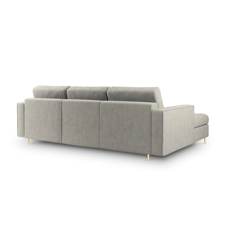 Aspen 5-Sitzer Ecksofa mit Schlaffunktion und Stauraum, Linke Seite, aus Strukturierter Stoff in Hellgrau (Positano 83), 240x175x96 cm von Cosmopolitan Design – Bild 3