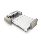 Aspen 5-Sitzer Ecksofa mit Schlaffunktion und Stauraum, Linke Seite, aus Strukturierter Stoff in Hellgrau (Positano 83), 240x175x96 cm von Cosmopolitan Design – Bild 4