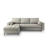 Aspen 5-Sitzer Ecksofa mit Schlaffunktion und Stauraum, Linke Seite, aus Strukturierter Stoff in Hellgrau (Positano 83), 240x175x96 cm von Cosmopolitan Design – Bild 2