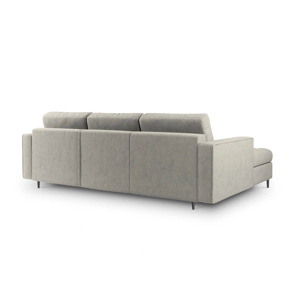 Aspen 5-Sitzer Ecksofa mit Schlaffunktion und Stauraum, Linke Seite, aus Strukturierter Stoff in Hellgrau (Positano 83), 240x175x96 cm von Cosmopolitan Design – Bild 3