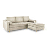 Aspen 5-Sitzer Ecksofa mit Schlaffunktion und Stauraum, Rechte Seite, aus Samt in Dunkelbeige (Salvador 2), 240x175x96 cm von Cosmopolitan Design – Bild 1