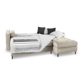 Aspen 5-Sitzer Ecksofa mit Schlaffunktion und Stauraum, Rechte Seite, aus Samt in Dunkelbeige (Salvador 2), 240x175x96 cm von Cosmopolitan Design – Bild 2