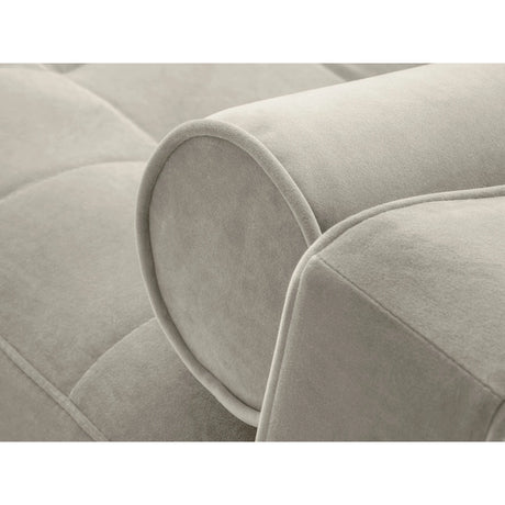Aspen 5-Sitzer Ecksofa mit Schlaffunktion und Stauraum, Rechte Seite, aus Samt in Dunkelbeige (Salvador 2), 240x175x96 cm von Cosmopolitan Design – Bild 6