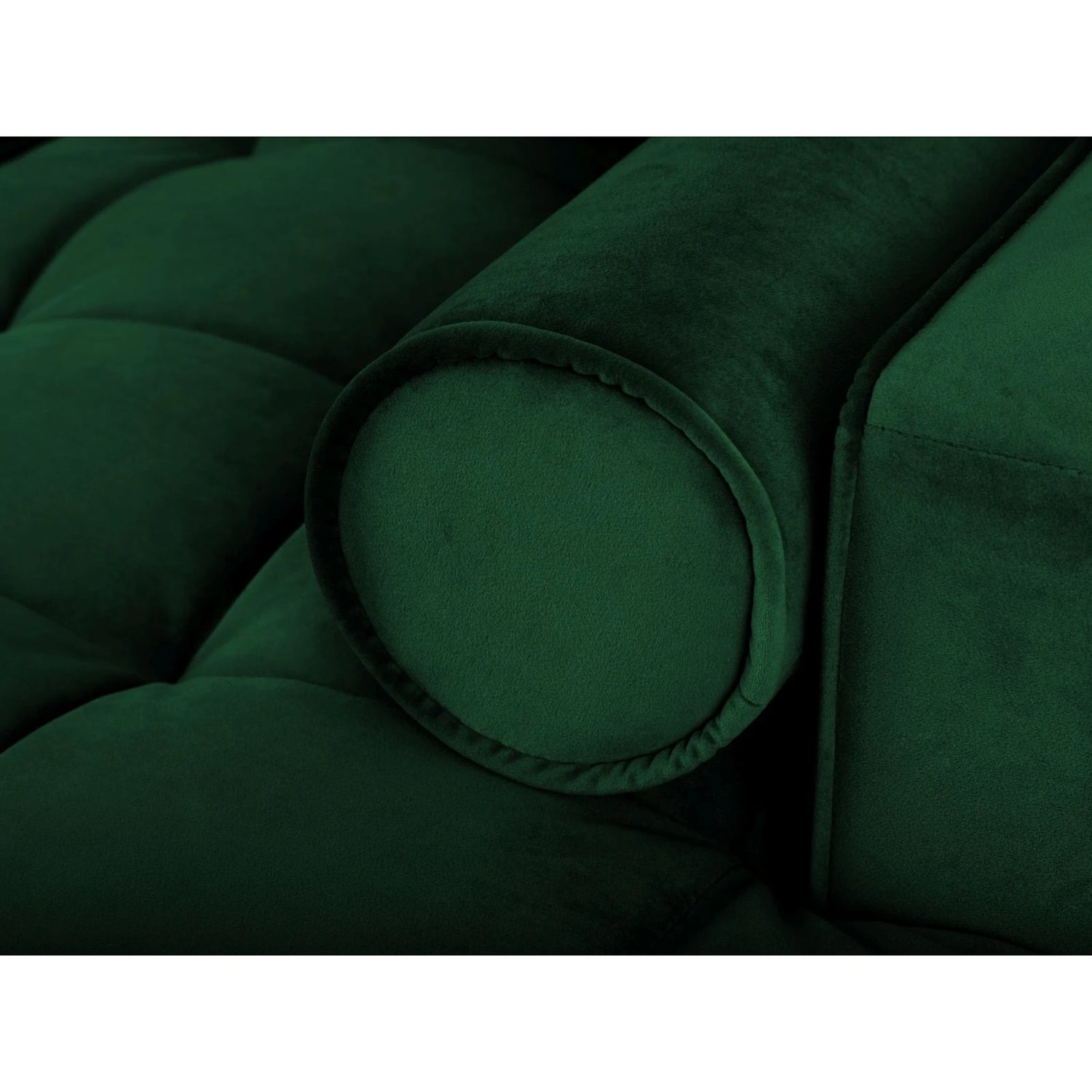Aspen 5-Sitzer Ecksofa mit Schlaffunktion und Stauraum, Rechte Seite, aus Samt in Flaschengrün (Salvador 7), 240x175x96 cm von Cosmopolitan Design – Bild 6