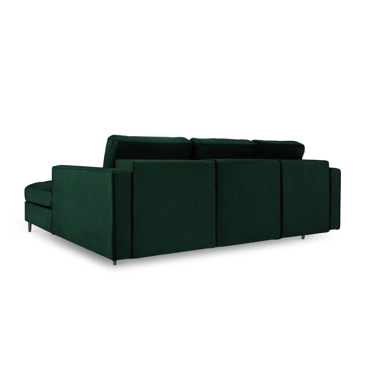 Aspen 5-Sitzer Ecksofa mit Schlaffunktion und Stauraum, Rechte Seite, aus Samt in Flaschengrün (Salvador 7), 240x175x96 cm von Cosmopolitan Design – Bild 4