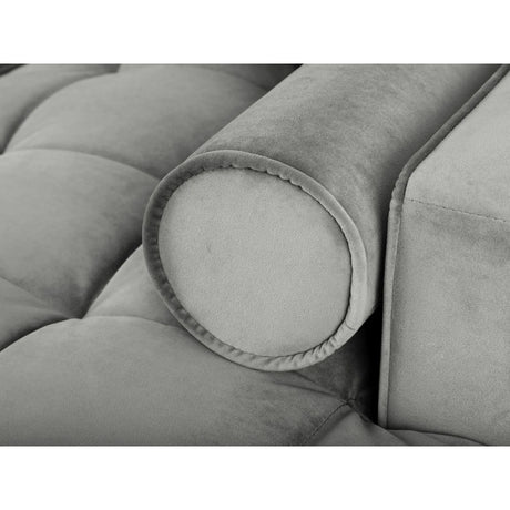 Aspen 5-Sitzer Ecksofa mit Schlaffunktion und Stauraum, Rechte Seite, aus Samt in Grau (Salvador 17), 240x175x96 cm von Cosmopolitan Design – Bild 6