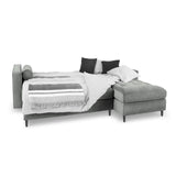 Aspen 5-Sitzer Ecksofa mit Schlaffunktion und Stauraum, Rechte Seite, aus Samt in Grau (Salvador 17), 240x175x96 cm von Cosmopolitan Design – Bild 2