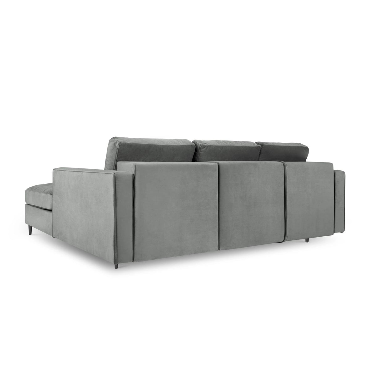 Aspen 5-Sitzer Ecksofa mit Schlaffunktion und Stauraum, Rechte Seite, aus Samt in Grau (Salvador 17), 240x175x96 cm von Cosmopolitan Design – Bild 4