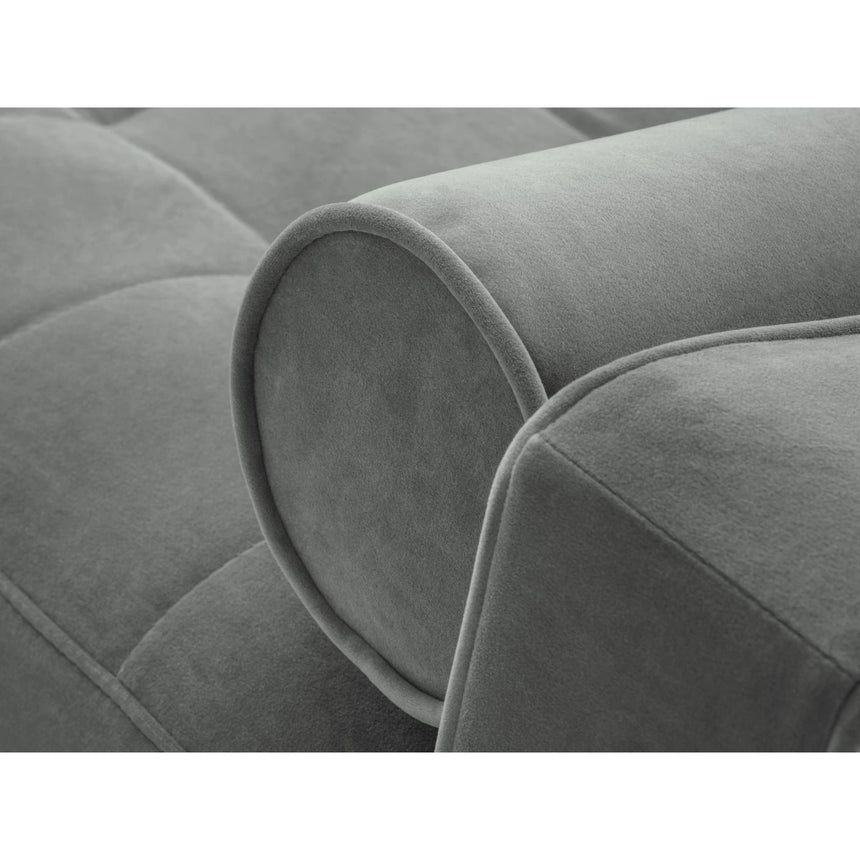 Aspen 5-Sitzer Ecksofa mit Schlaffunktion und Stauraum, Rechte Seite, aus Samt in Grau (Salvador 17), 240x175x96 cm von Cosmopolitan Design – Bild 6