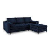 Aspen 5-Sitzer Ecksofa mit Schlaffunktion und Stauraum, Rechte Seite, aus Samt in Königsblau (Salvador 5), 240x175x96 cm von Cosmopolitan Design – Bild 1