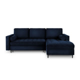 Aspen 5-Sitzer Ecksofa mit Schlaffunktion und Stauraum, Rechte Seite, aus Samt in Königsblau (Salvador 5), 240x175x96 cm von Cosmopolitan Design – Bild 3
