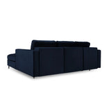 Aspen 5-Sitzer Ecksofa mit Schlaffunktion und Stauraum, Rechte Seite, aus Samt in Königsblau (Salvador 5), 240x175x96 cm von Cosmopolitan Design – Bild 4