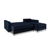 Aspen 5-Sitzer Ecksofa mit Schlaffunktion und Stauraum, Rechte Seite, aus Samt in Königsblau (Salvador 5), 240x175x96 cm von Cosmopolitan Design – Bild 5