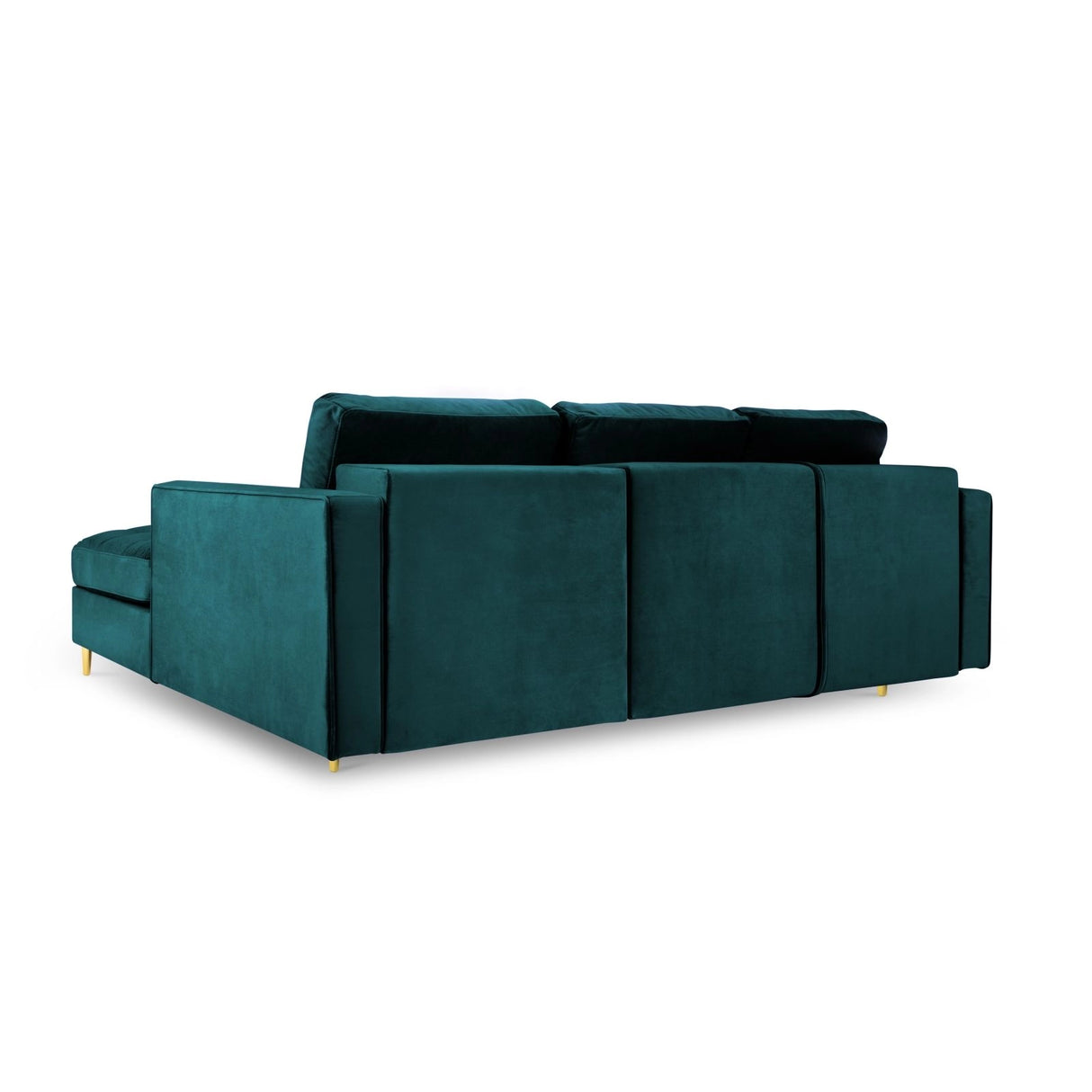 Aspen 5-Sitzer Ecksofa mit Schlaffunktion und Stauraum, Rechte Seite, aus Samt in Petrol (Salvador 06), 240x175x96 cm von Cosmopolitan Design – Bild 4