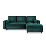 Aspen 5-Sitzer Ecksofa mit Schlaffunktion und Stauraum, Rechte Seite, aus Samt in Petrol (Salvador 06), 240x175x96 cm von Cosmopolitan Design – Bild 3