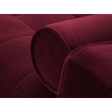 Aspen 5-Sitzer Ecksofa mit Schlaffunktion und Stauraum, Rechte Seite, aus Samt in Rot (Salvador 13), 240x175x96 cm von Cosmopolitan Design – Bild 6