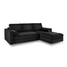 Aspen 5-Sitzer Ecksofa mit Schlaffunktion und Stauraum, Rechte Seite, aus Samt in Schwarz (Salvador 19), 240x175x96 cm von Cosmopolitan Design – Bild 1