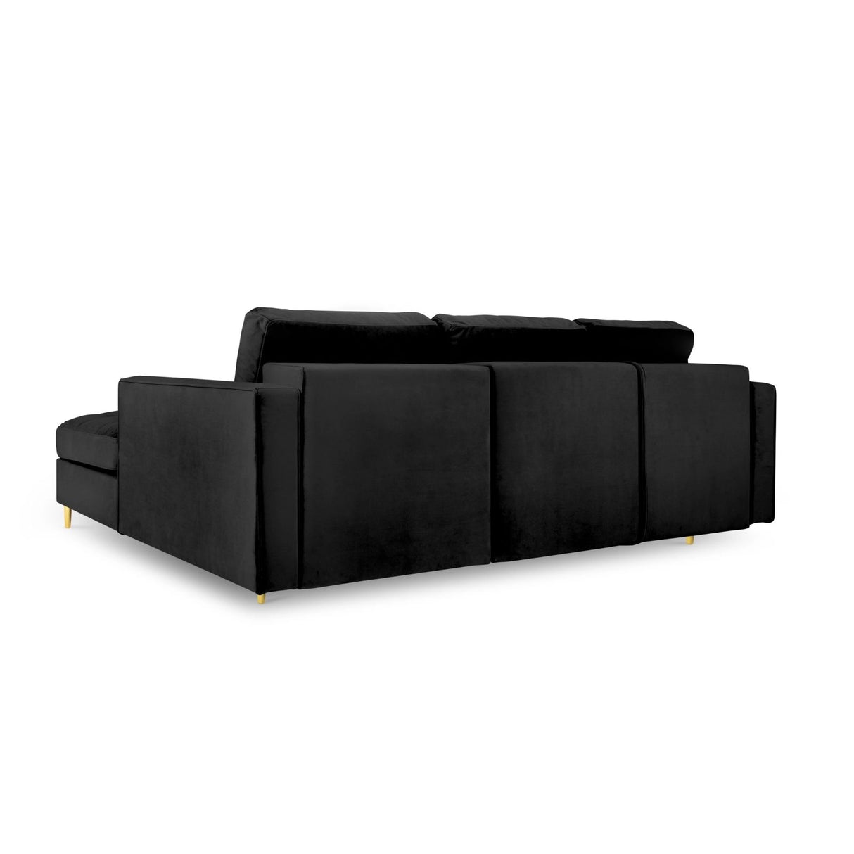 Aspen 5-Sitzer Ecksofa mit Schlaffunktion und Stauraum, Rechte Seite, aus Samt in Schwarz (Salvador 19), 240x175x96 cm von Cosmopolitan Design – Bild 4