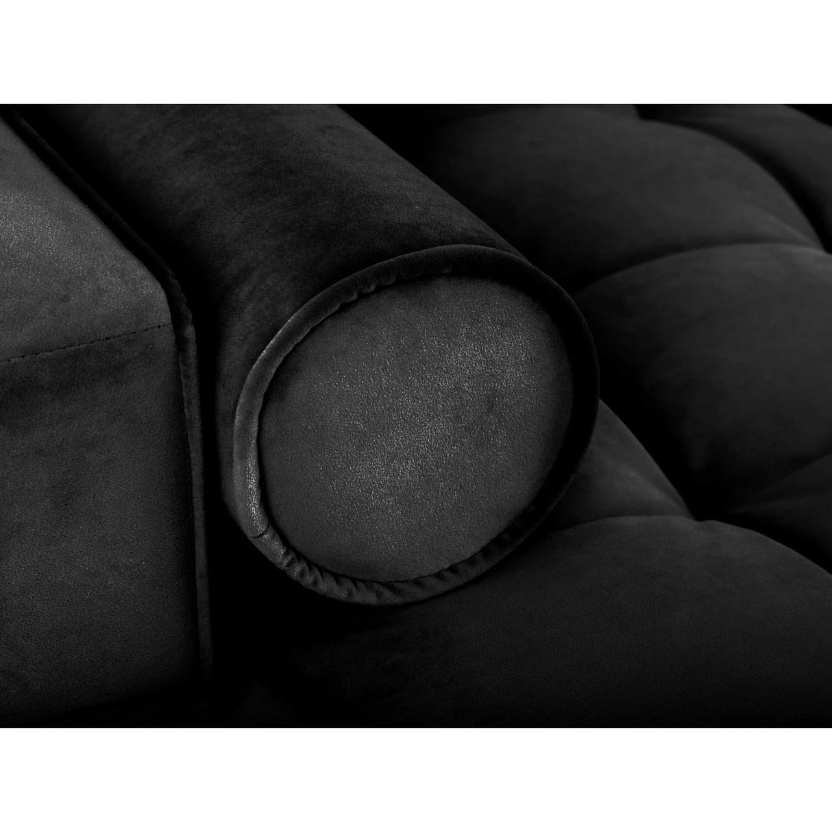 Aspen 5-Sitzer Ecksofa mit Schlaffunktion und Stauraum, Rechte Seite, aus Samt in Schwarz (Salvador 19), 240x175x96 cm von Cosmopolitan Design – Bild 6