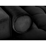 Aspen 5-Sitzer Ecksofa mit Schlaffunktion und Stauraum, Rechte Seite, aus Samt in Schwarz (Salvador 19), 240x175x96 cm von Cosmopolitan Design – Bild 6