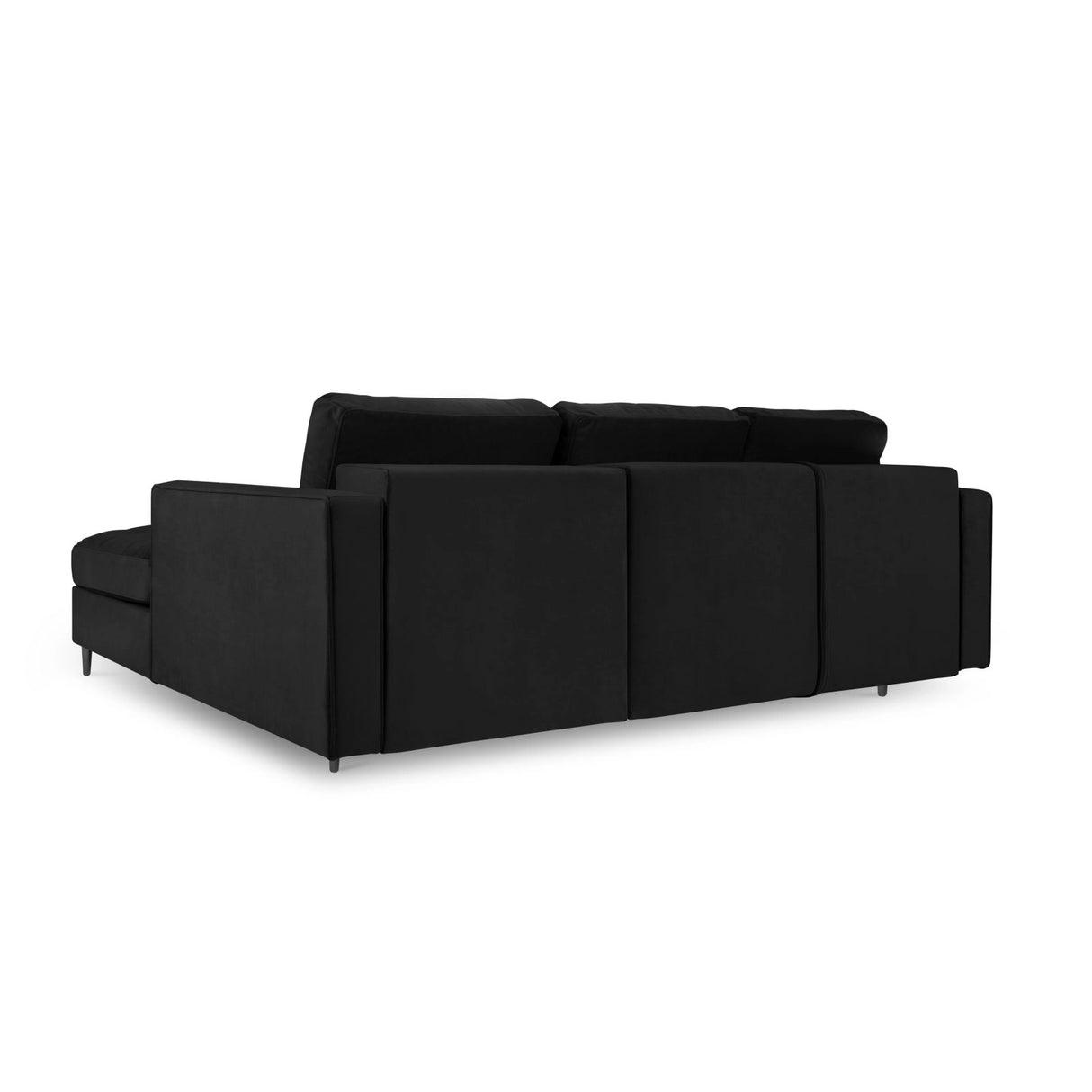 Aspen 5-Sitzer Ecksofa mit Schlaffunktion und Stauraum, Rechte Seite, aus Samt in Schwarz (Salvador 19), 240x175x96 cm von Cosmopolitan Design – Bild 4