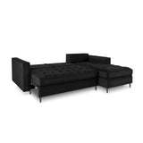 Aspen 5-Sitzer Ecksofa mit Schlaffunktion und Stauraum, Rechte Seite, aus Samt in Schwarz (Salvador 19), 240x175x96 cm von Cosmopolitan Design – Bild 5