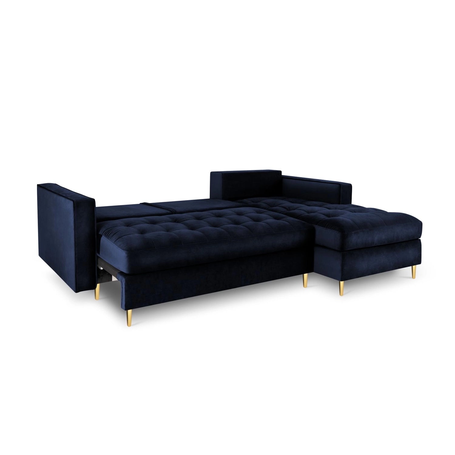 Aspen 5-Sitzer Ecksofa mit Schlaffunktion und Stauraum, Rechte Seite, aus Samt oder Strukturstoff, 240x175x96 cm von Cosmopolitan Design – Bild 5