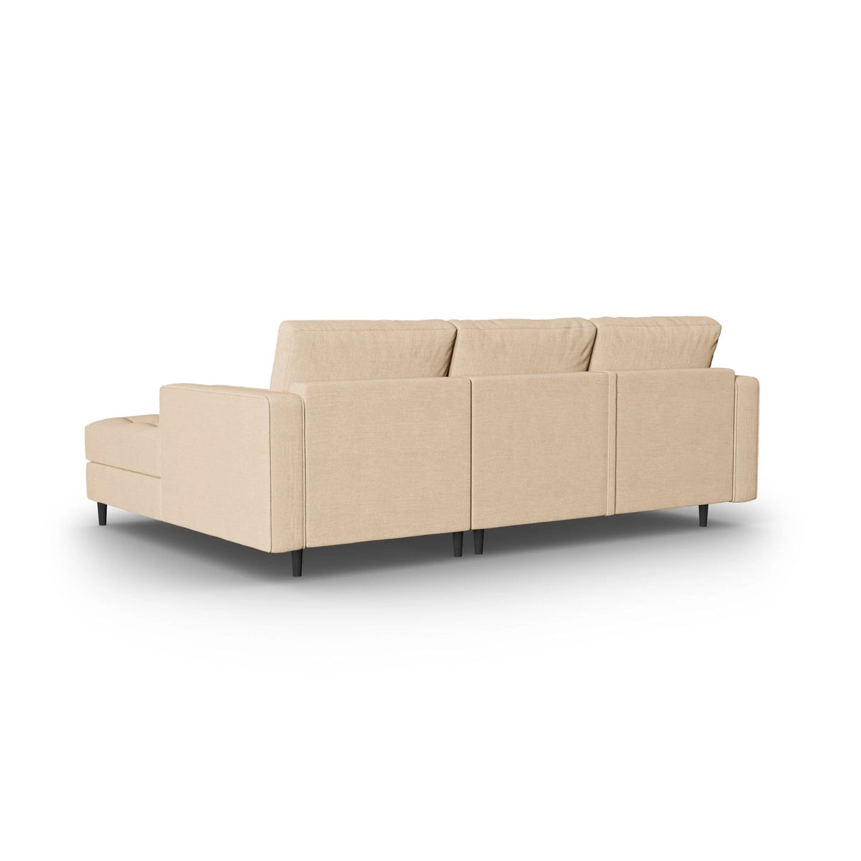 Aspen 5-Sitzer Ecksofa mit Schlaffunktion und Stauraum, Rechte Seite, aus Strukturierter Stoff in Beige (Melva 06), 240x175x96 cm von Cosmopolitan Design – Bild 4