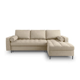 Aspen 5-Sitzer Ecksofa mit Schlaffunktion und Stauraum, Rechte Seite, aus Strukturierter Stoff in Beige (Positano 08), 240x175x96 cm von Cosmopolitan Design – Bild 2