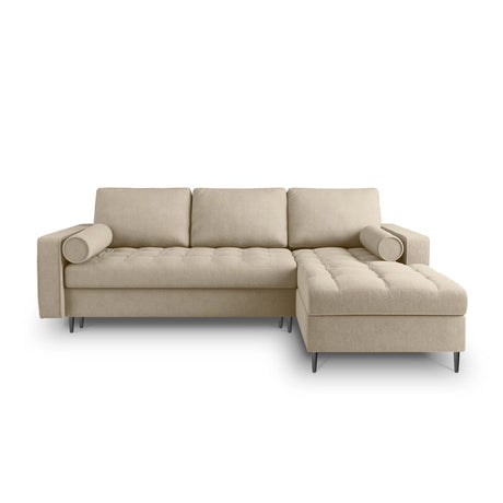 Aspen 5-Sitzer Ecksofa mit Schlaffunktion und Stauraum, Rechte Seite, aus Strukturierter Stoff in Beige (Positano 08), 240x175x96 cm von Cosmopolitan Design – Bild 2