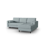 Aspen 5-Sitzer Ecksofa mit Schlaffunktion und Stauraum, Rechte Seite, aus Strukturierter Stoff in Blau (Melva 72), 240x175x96 cm von Cosmopolitan Design – Bild 2