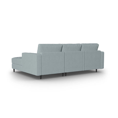 Aspen 5-Sitzer Ecksofa mit Schlaffunktion und Stauraum, Rechte Seite, aus Strukturierter Stoff in Blau (Melva 72), 240x175x96 cm von Cosmopolitan Design – Bild 4