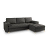 Aspen 5-Sitzer Ecksofa mit Schlaffunktion und Stauraum, Rechte Seite, aus Strukturierter Stoff in Dunkelgrau (Positano 95), 240x175x96 cm von Cosmopolitan Design – Bild 1