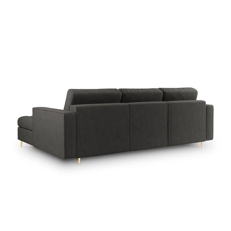 Aspen 5-Sitzer Ecksofa mit Schlaffunktion und Stauraum, Rechte Seite, aus Strukturierter Stoff in Dunkelgrau (Positano 95), 240x175x96 cm von Cosmopolitan Design – Bild 3