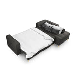 Aspen 5-Sitzer Ecksofa mit Schlaffunktion und Stauraum, Rechte Seite, aus Strukturierter Stoff in Dunkelgrau (Positano 95), 240x175x96 cm von Cosmopolitan Design – Bild 4