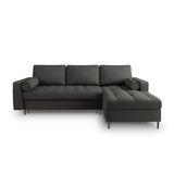 Aspen 5-Sitzer Ecksofa mit Schlaffunktion und Stauraum, Rechte Seite, aus Strukturierter Stoff in Dunkelgrau (Positano 95), 240x175x96 cm von Cosmopolitan Design – Bild 2