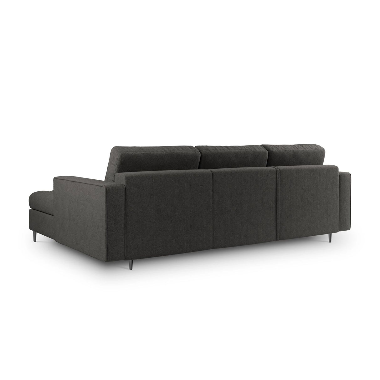 Aspen 5-Sitzer Ecksofa mit Schlaffunktion und Stauraum, Rechte Seite, aus Strukturierter Stoff in Dunkelgrau (Positano 95), 240x175x96 cm von Cosmopolitan Design – Bild 3