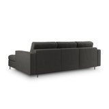 Aspen 5-Sitzer Ecksofa mit Schlaffunktion und Stauraum, Rechte Seite, aus Strukturierter Stoff in Dunkelgrau (Positano 95), 240x175x96 cm von Cosmopolitan Design – Bild 3