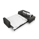 Aspen 5-Sitzer Ecksofa mit Schlaffunktion und Stauraum, Rechte Seite, aus Strukturierter Stoff in Dunkelgrau (Positano 95), 240x175x96 cm von Cosmopolitan Design – Bild 4