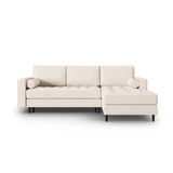 Aspen 5-Sitzer Ecksofa mit Schlaffunktion und Stauraum, Rechte Seite, aus Strukturierter Stoff in Hellbeige (Melva 02), 240x175x96 cm von Cosmopolitan Design – Bild 1
