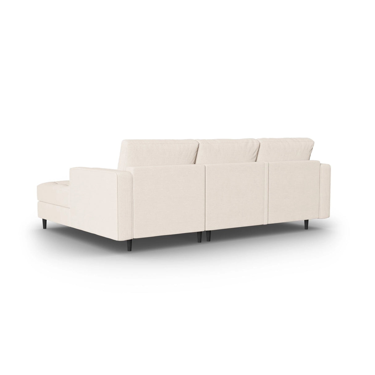 Aspen 5-Sitzer Ecksofa mit Schlaffunktion und Stauraum, Rechte Seite, aus Strukturierter Stoff in Hellbeige (Melva 02), 240x175x96 cm von Cosmopolitan Design – Bild 4