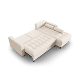 Aspen 5-Sitzer Ecksofa mit Schlaffunktion und Stauraum, Rechte Seite, aus Strukturierter Stoff in Hellbeige (Melva 02), 240x175x96 cm von Cosmopolitan Design – Bild 5