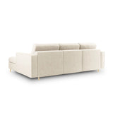 Aspen 5-Sitzer Ecksofa mit Schlaffunktion und Stauraum, Rechte Seite, aus Strukturierter Stoff in Hellbeige (Positano 02), 240x175x96 cm von Cosmopolitan Design – Bild 3