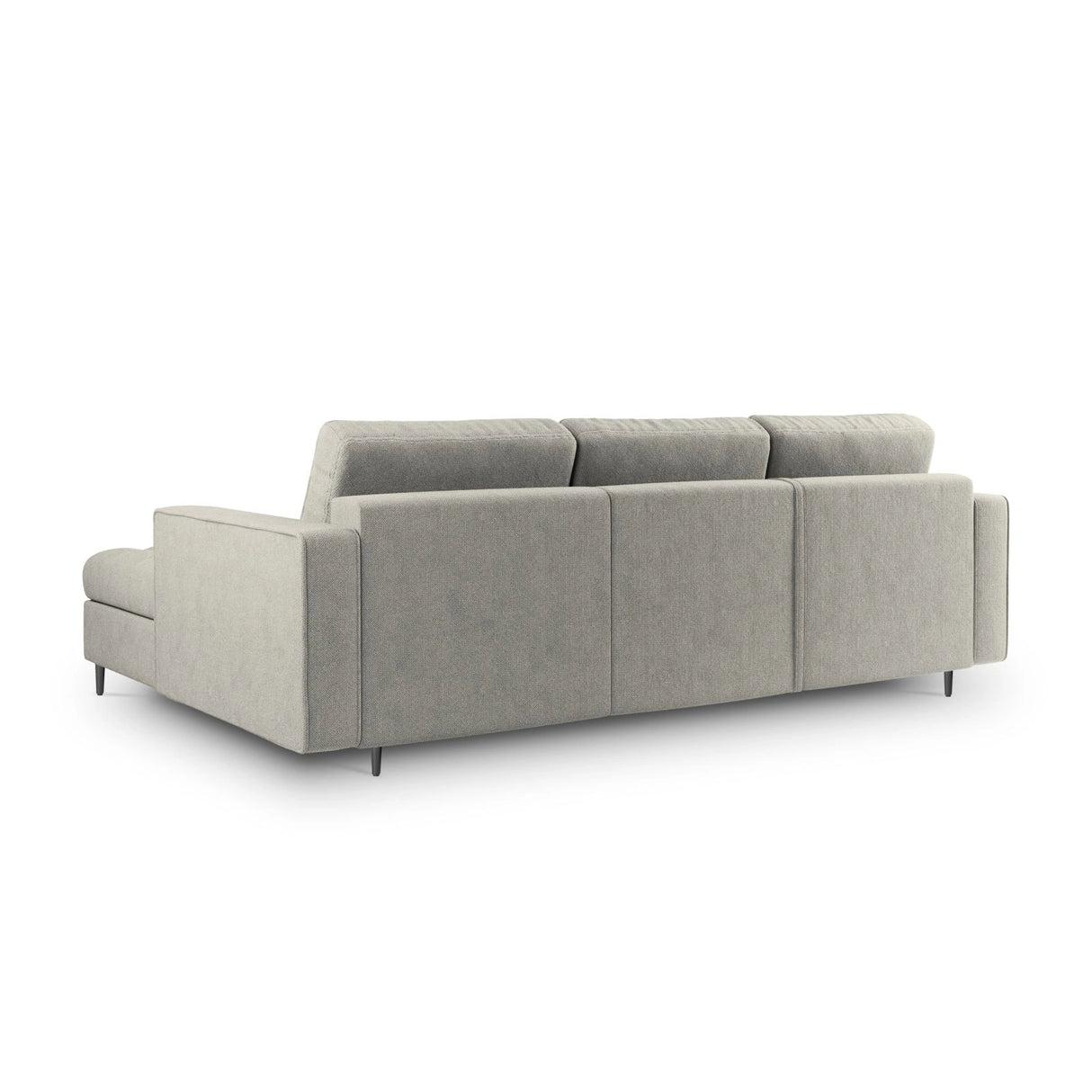 Aspen 5-Sitzer Ecksofa mit Schlaffunktion und Stauraum, Rechte Seite, aus Strukturierter Stoff in Hellgrau (Positano 83), 240x175x96 cm von Cosmopolitan Design – Bild 3