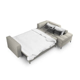 Aspen 5-Sitzer Ecksofa mit Schlaffunktion und Stauraum, Rechte Seite, aus Strukturierter Stoff in Hellgrau (Positano 83), 240x175x96 cm von Cosmopolitan Design – Bild 4