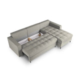 Aspen 5-Sitzer Ecksofa mit Schlaffunktion und Stauraum, Rechte Seite, aus Strukturierter Stoff in Hellgrau (Positano 83), 240x175x96 cm von Cosmopolitan Design – Bild 5