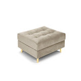 Aspen Pouf aus Samt in Dunkelbeige (Salvador 2), 60x70x46 cm von Cosmopolitan Design – Bild 1